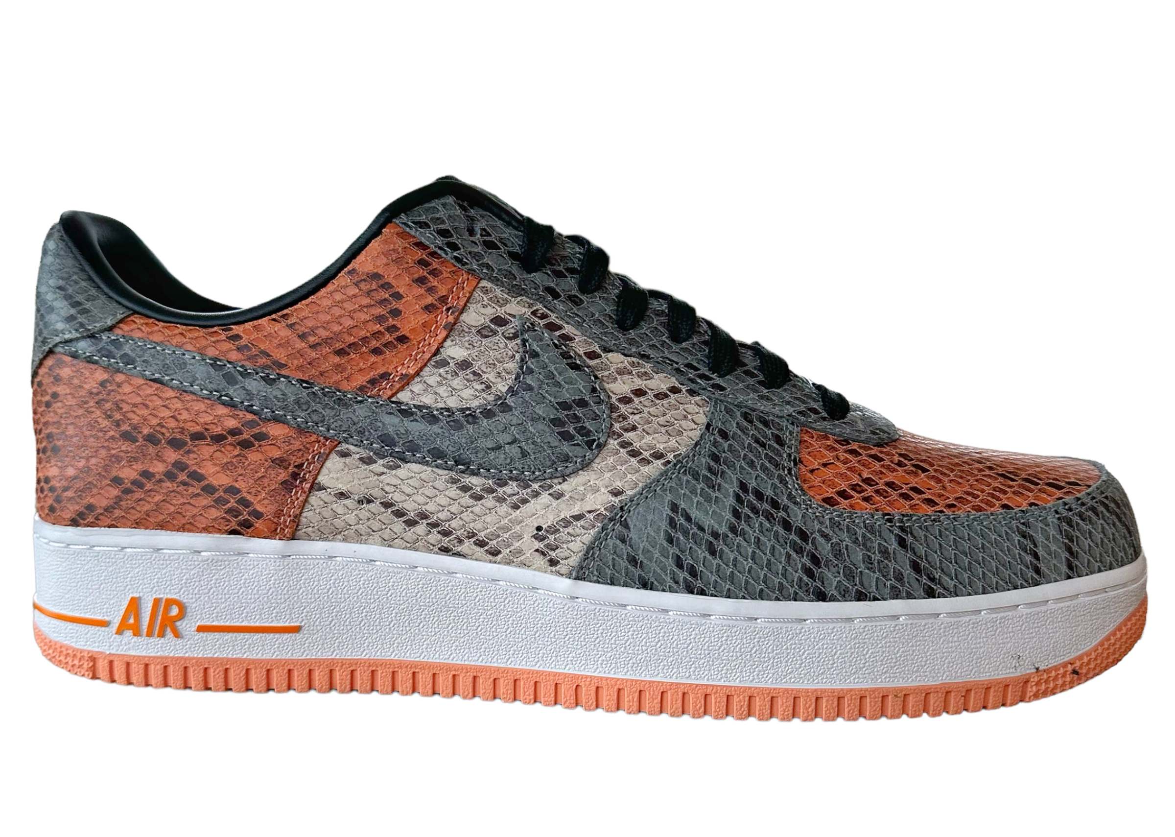 Nike Air Force 1 By You Snakeskin Orange/Grey